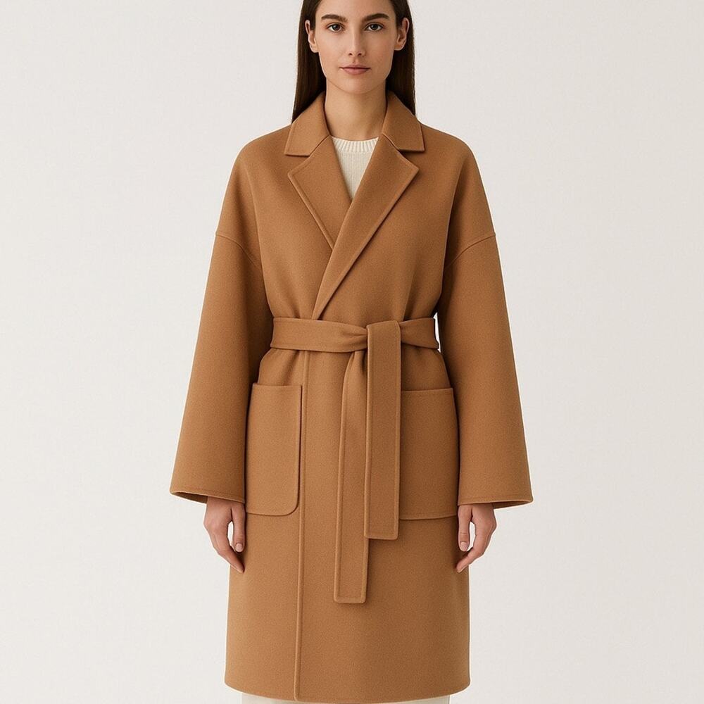 The Curated The Boyfriend Wool Cashmere Coat Camel